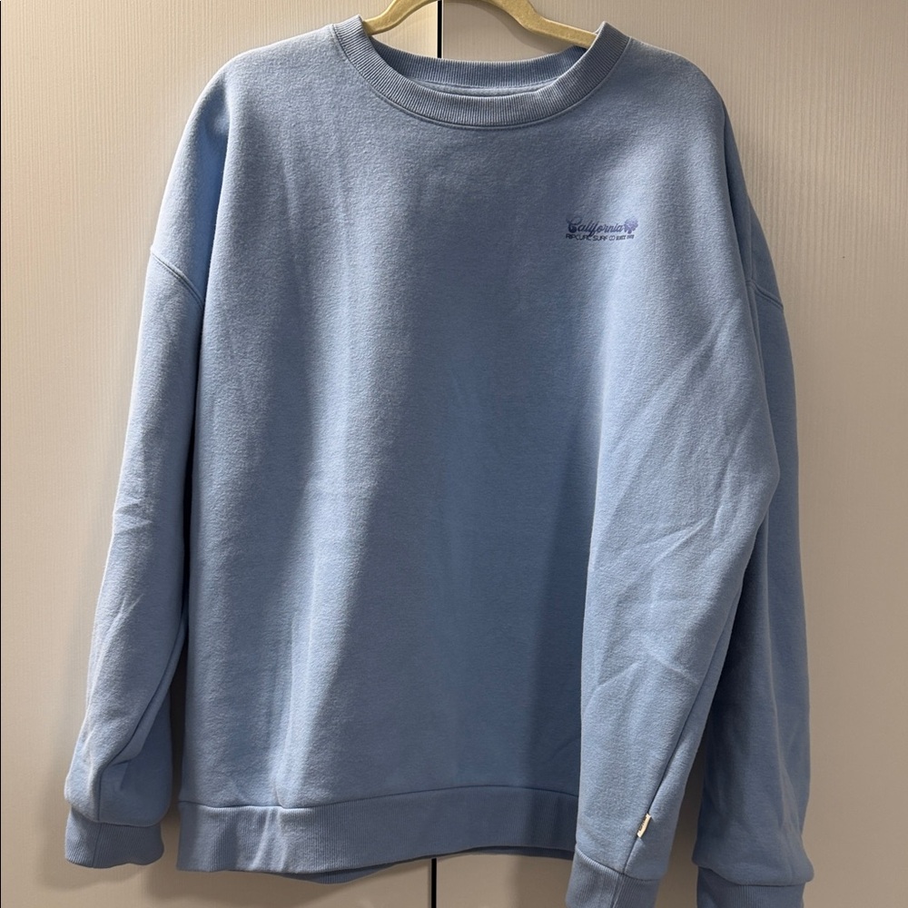 Rip Curl Light Blue Crewneck Sweatshirt XXL Surf Coastal Graphic Pullover Beachy